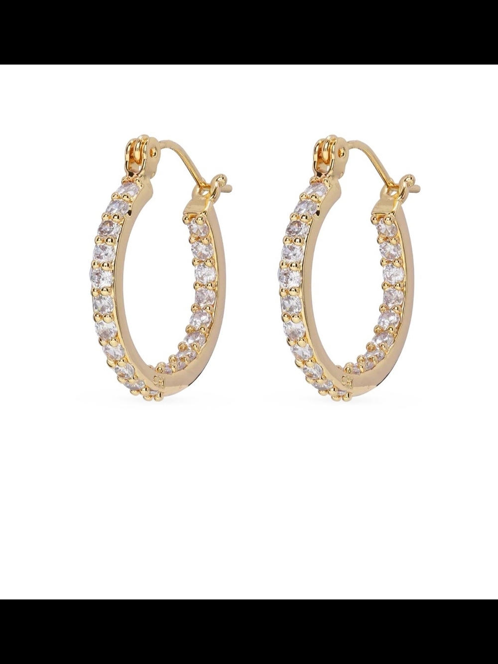 18K Gold Plated Cubic Zirconia Hoop Earrings